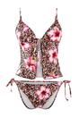 Multi WOVCOR Multi Mixed Print Bikini Set with Tie Front Top and Tie Side Bottom, Image 2 of 3