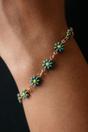 Turqouise Sunflower Charm Bracelet Boho Daisy Summer, Image 1 of 1