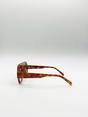 Brown SVNX Brown Retro Navigator Sunglasses, Image 6 of 7