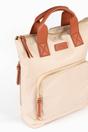 Cream Plain Top Handle Foldable Backpack, Image 3 of 4