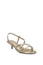 Gold XY LONDON Gold 'Kayla' Slip On Strappy Slingback Kitten Heeled Sandals, Image 2 of 6