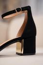 Black iKrush Black Zara Womens Ankle Strap Block Heel Sandals, Image 8 of 8
