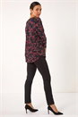 Red Textured Abstract Print Top, Image 3 of 5