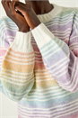 Multi  Rainbow Stripe Knit Jumper, Image 6 of 8