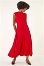 Red Fit & Flare Midi Dress, Image 2 of 4