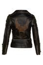 Black Womens Brando Leather Biker Jacket-Bari, Image 2 of 4