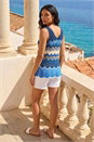 Blue Wave Chevron Knitted Vest, Image 3 of 4