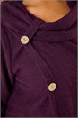 Purple Curve Cowl Neck Button Wrap Top, Image 5 of 5