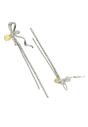 Silver Diva Collection Bow Chain Dangle Earrings, Image 3 of 5