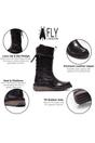 Black Womens Leather Calf Long Boots-HEIG229, Image 3 of 5