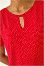 Red Hotfix Keyhole Stretch Top, Image 5 of 5