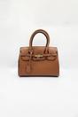 Brown Top Handle Satchel Handbag, Image 3 of 5