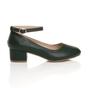 Green AJVANI Green Low Block Heel Ankle Strap Court Shoes, Image 2 of 6