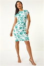 Green Floral Lace Stretch Shift Dress, Image 1 of 5