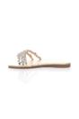 Gold Flat Diamante Sandals Flip Flops Sliders, Image 3 of 4