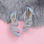 Light Blue AJVANI Light Blue High Heel Crossed Straps Buckle Strappy Sandals, Image 4 of 6