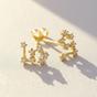 Gold Leo Star Sign Constellation Astrology Tiny Earrings, Image 1 of 5
