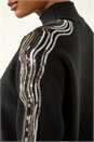 Black Wave Sleeve Knit Jumper, Image 5 of 5