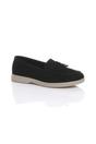Black AJVANI Black Flat Slip On Smart Loafers, Image 1 of 4