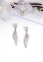 Silver Silver colored Feather Drop Earrings, Image 2 of 5