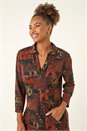 ORANGE Patchwork Print Shift Dress, Image 4 of 5
