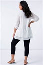 Black Curve Plain Elastic Waist Cropped Leggings, Image 3 of 4