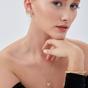 Gold Pave Rectangular Sterling Silver Oval Hoop Earring, Image 3 of 4