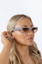 Grey Retro Oval Sunglasses in Light Grey, Image 2 of 6