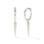 Silver Dainty Spike Huggie Small Hoop Sterling Silver Earrings, Image 1 of 5