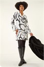 Ivory  Floral Abstract Knit Dress, Image 1 of 5