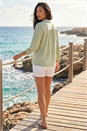 Sage Petite Cotton Lace Trim Blouse , Image 2 of 4