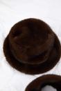 Brown Two Piece Faux Fur Hat and Scarf Knit Set, Image 4 of 5