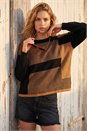 Camel Colour Block Knit Jumper, Image 1 of 4