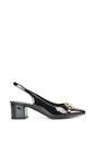Black XY LONDON Black 'Selena' Slingback Mid Heels With Square Toe, Image 1 of 6