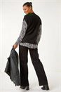 Black 2 In 1 Animal Print Knit Jumper, Image 3 of 5