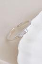 Silver Sterling Silver CZ Baguette Adjustable Ring, Image 1 of 3