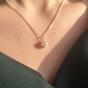 Pink Mini Heart Rose Quartz October Birthstone Necklace, Image 2 of 4