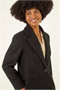 Black Tailored Longline Coat, Image 4 of 5