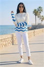 Ivory Chevron Crochet Knit Jumper, Image 4 of 4