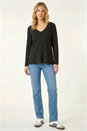 Black Tie Back Knit Jumper, Image 3 of 5