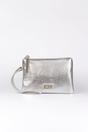 Silver Etre Silver Metallic Faux Leather Wristlet Purse, Image 1 of 2