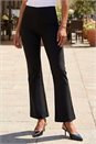 Black Full Length Bootcut Elastic Waist Trouser, Image 1 of 4