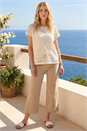 Cream  Lace Overlay Top, Image 2 of 4