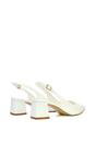 White 'Devon' Court Shoe Block Heels With Slingback, Image 6 of 6