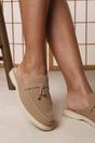 Khaki 'Twilight' Flat Slip On Loafer With Tassel Detail, Image 6 of 6