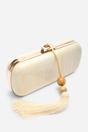 White Falcon Marble Finish Tassel Clutch Bag, Image 4 of 8
