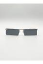 Black Frameless Rectangle Sunglasses in Black, Image 1 of 6