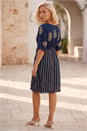 Navy  Petite Boho Beaded Foil Dress, Image 3 of 4