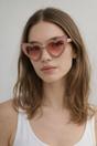 Pink Heart Shape Sunglasses In Pink, Image 1 of 4