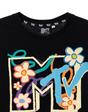 Black MTV Flowers T-Shirt, Image 3 of 6
